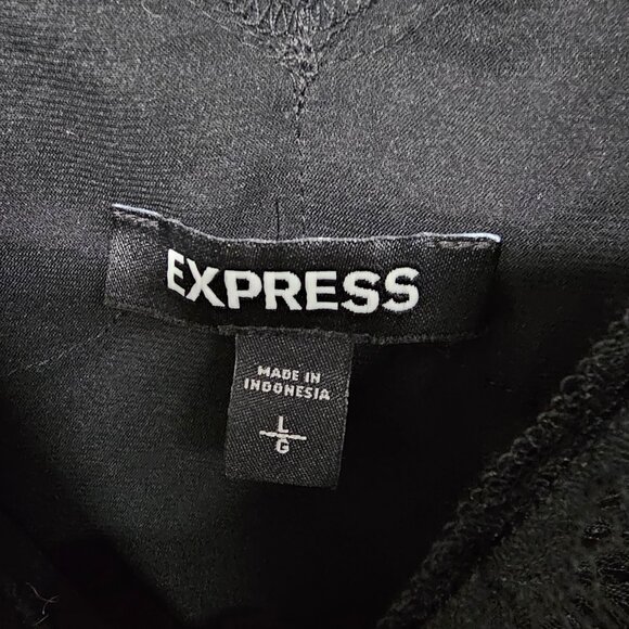 Express Tank Black Grunge Indie Y2K Goth Whimsigoth Dark Fairy Satin Lace L - Picture 9 of 13